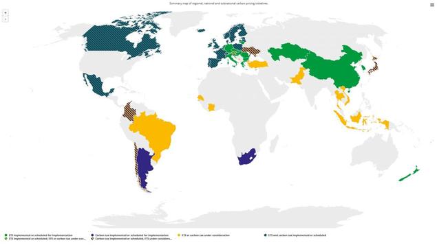 Kart: Land og regioner som har kvotemarkeder. Ill: Verdensbanken. 