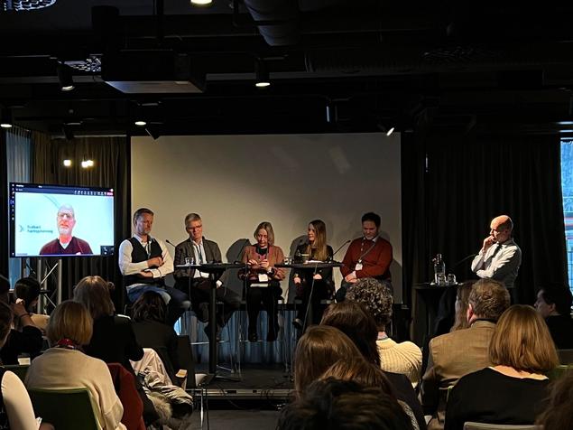 At Arctic Frontiers, a broad panel of Svalbard experts discussed the archipelago's future, led by FNI researcher Svein Vigeland Rottem. Photo: Else Welde, UiT